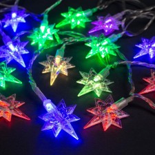Garland “thread” 5 m with nozzles “stars”, ip20, transparent thread, 20 LED, glow of multi (RG/RB), blinking, 220 V