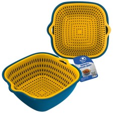 A colander with a bowl of Multida 