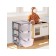 The chest of drawers is 3-section, transparent boxes, color gray color