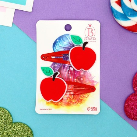 Invisibility for hair "Abel" (set 2 pcs) ripe apple, 5 cm, red-2
