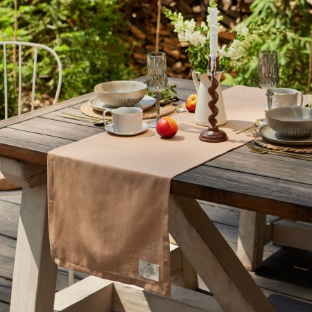 Ethel track ECO, col. Beige, 40x136 cm, 70% HL, 30% linen, 190 g/m2-1