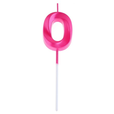 Candle in the cake on the ships "Fine", the number "0", 5 cm, pink-2