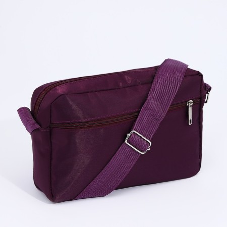 Cross-Bodi Bag with zipper, purple color-1