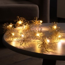 Girland “thread” dew 5 cm, with nozzles “flash”, IP20, silver thread, 10 LED, AAX2 batteries (not complete), glow warm white