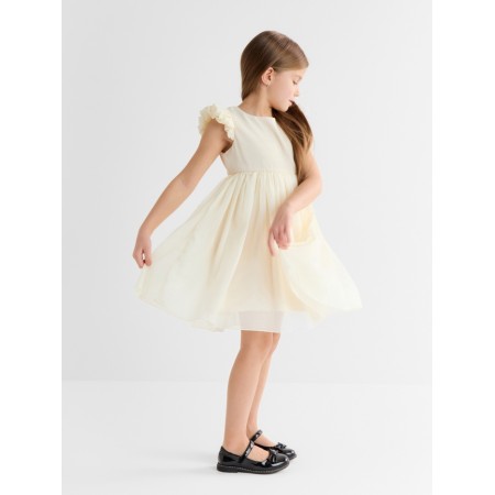 Платье для девочки, MINAKU :Party Dress, цвет молочный, рост 110 см-10