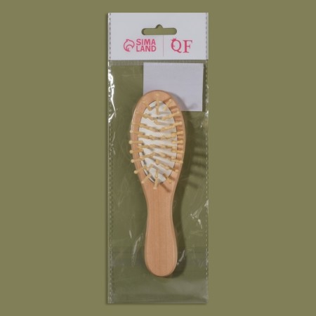 Comb - mini massage "South", 4.5 × 15.5 cm, color "Light wood"-4
