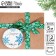 Decorative repression tape "Snow Vortion", green, 2 cm × 5 m