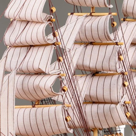 Souvenir medium “Vicksen” ship, side of light wood, sail mix, 42x49x10 cm-3