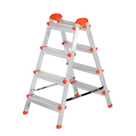 Perilla ladder 122404, galvanized, bilateral, 4 steps, 820 mm