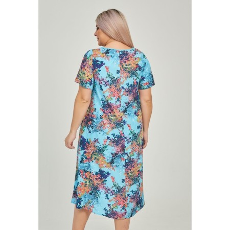 Women's dress, size 64, blue color-4