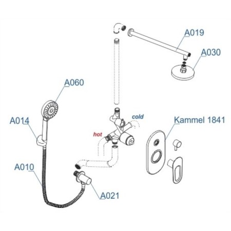 The shower system wasserkraft a16830, built -in, tropical shower, shower, chromium-2