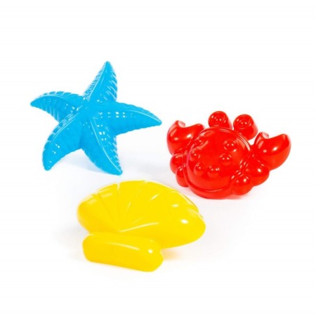 Set of molds: crab, shell and sea star, MIX color-3