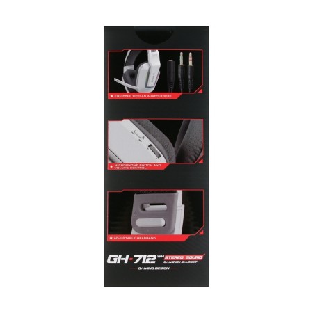 Headphones Xtrike Me GH-712, game, full-size, backlight, Mic, USB + 3.5mm, 2 m, white-9