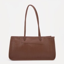 Bag Women's Tout with zipper, brown color
