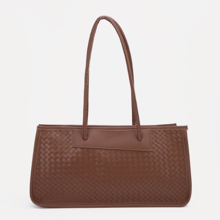 Bag Women's Tout with zipper, brown color