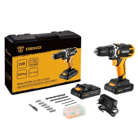DRAST-SURVENT DEKO Banger 20V, 20 V, 2x1.5 Ah, case + set of tools 63 subjects