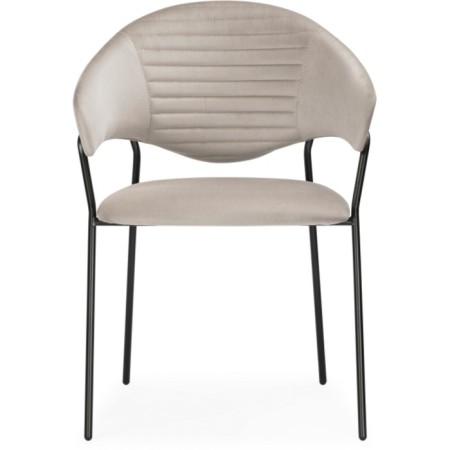 Chair on the metal frame Runso metal/velor, black/beige 57x56x82 cm-1