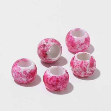 Bead "Paints", 1.1 × 0.8, white-pink color-1