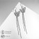 Hanging earrings with rhinestones "butterflies" threads, white color in silver, 9 cm