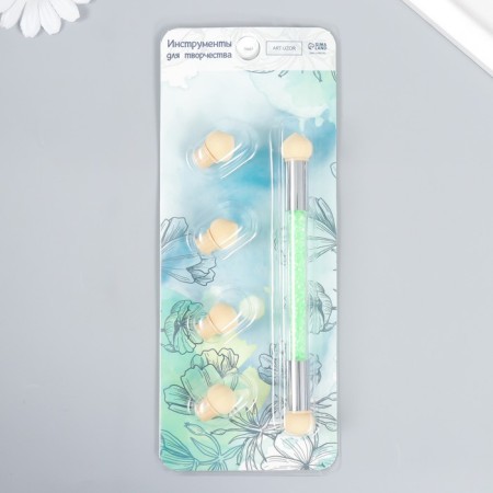 Tool for drawing "Brush-sponge with interchangeable nozzles" set of 1+4 pcs