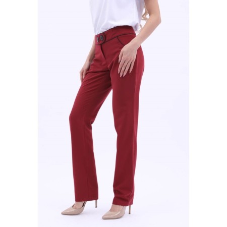 Female trousers, size 50, burgundy color-3