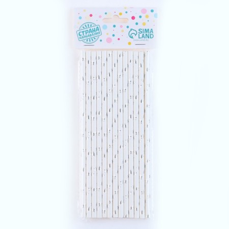 Stars of cocktail tubes, set 25 pcs., Silver color-2