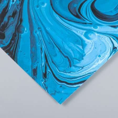 Scrapbooking paper "Blue paint stains" density 180 g 15.5x17 cm-2