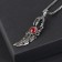 Pompeii pendant pendant, red color in black silver, 70 cm