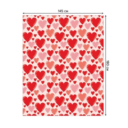 Tables on the table "Sea of ​​hearts", rectangular, Saten, size 145x180 cm-1