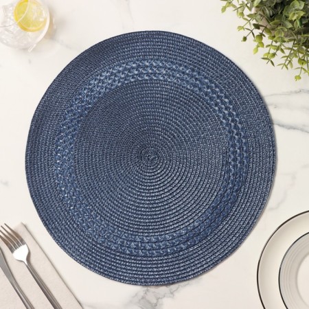 Serving napkin on the table “Oscar”, d = 38 cm, blue color-4