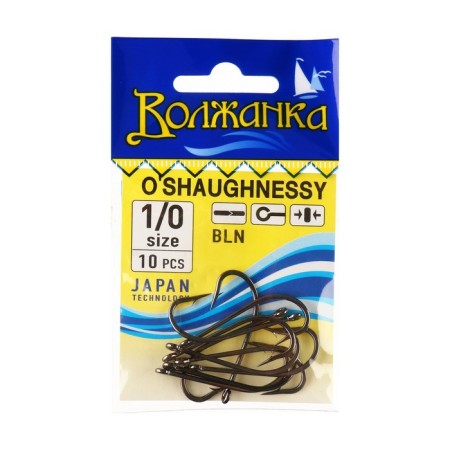 Hooks "Volzhanka" O`shaughnessy No. 1/0, 10 pcs