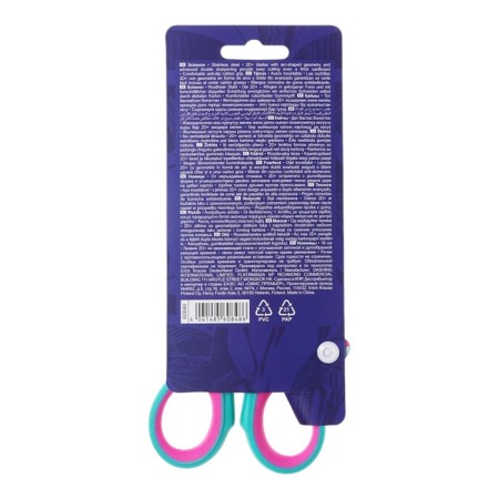 Scissors 16 cm Erichkrause "Endeavor Tropical", double sharpening, anti -slip rubber inserts, mix, euro -handings-6