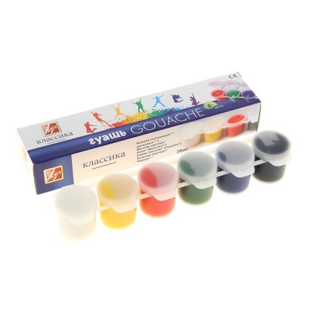 Gouache 6 colors x 20 ml "Classic", Block-Tara