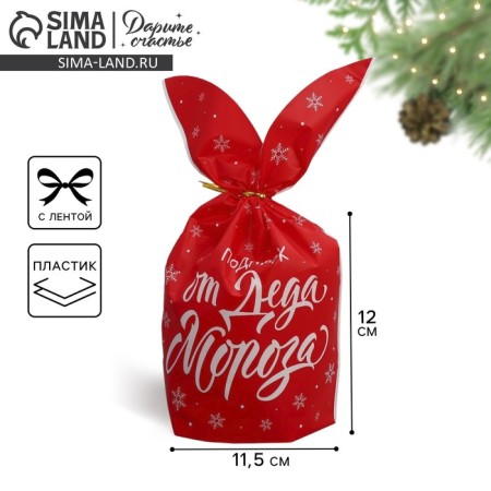 Gift bag with ears "Gift from Santa Claus", 12 x 11.5 cm, New Year