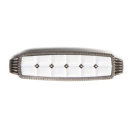 Elegant bracket handle, 96 mm, ceramic, color is old silver color-4
