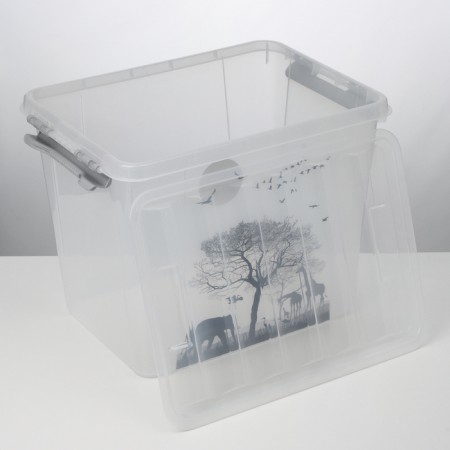 Storage container with Africa lid, 25 l, the color is transparent-3