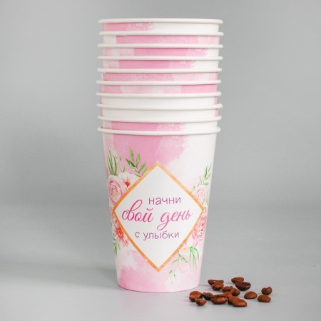 A disposable paper glass for coffee "Motivation", 400 ml-1