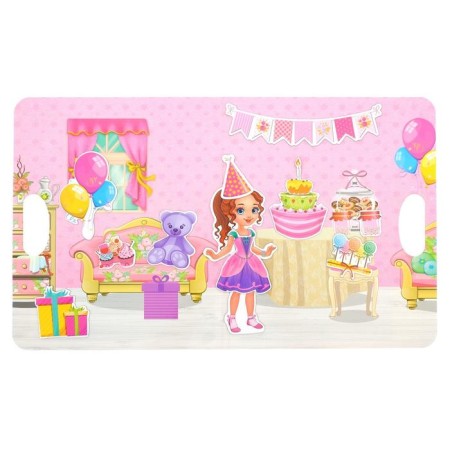 Magnetic game "Polina's Birthday" in a purse, with a doll-1