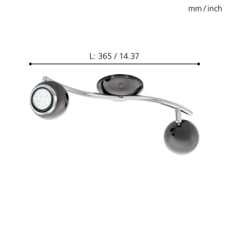 Bimeda 2x3W lamp LED Black 36.5x36.5cm-3