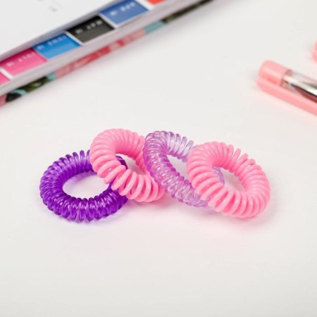 Hair elastic bands Spring "Unicorn", 4 pcs, diam 3.5 cm-3