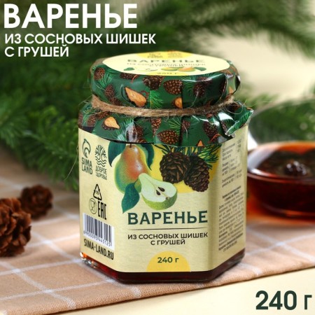 Pine cones "Good health" with pears, 240 g.