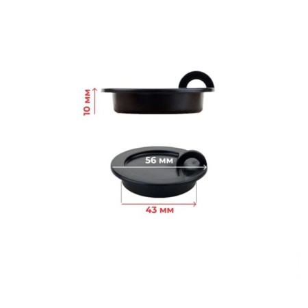 MasterProf bathtub plug IS. 110626, D = 45 mm, PVC, Black-2