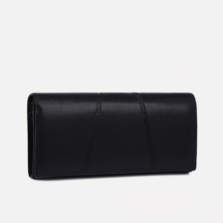 Women's wallet on magnets, black color