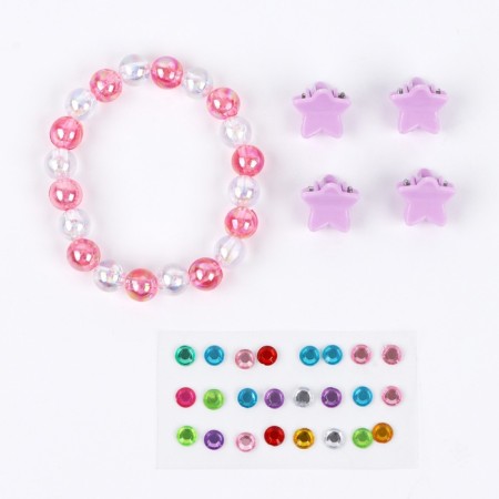 Children's false nails "Milahi", 12 pcs, a set with a bracelet and hairpins-4