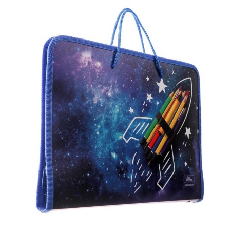 A4 labor folder with handles, 325 x 230 x 25 mm, zipper around, folding bar, plastic, PTR-6 calligrata "rocket"-3