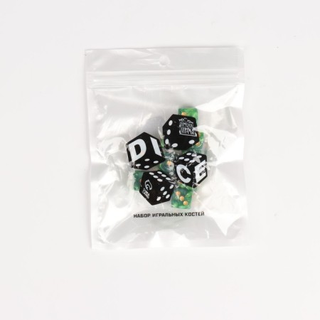 A set of dice of playing "Game time", 10 pcs, 1.6 x 1.6 cm, green-1