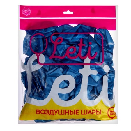 Latex ball 9 "Chrome", metal, set of 100 pcs., Blue color-3