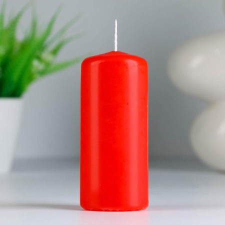 Set of candles - cylinders, set 3 pcs, red (4x5 cm, 4x9 cm, 5x11.5 cm)-2