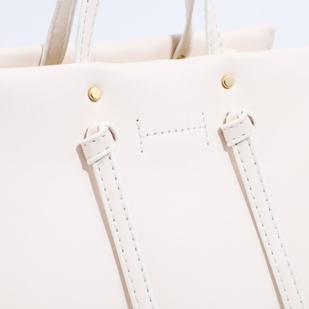 Bag Female Tout with zipper, white color-3