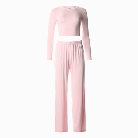 Female set (longshit, trousers) minku: Home Collection Pink color, pr 48-6